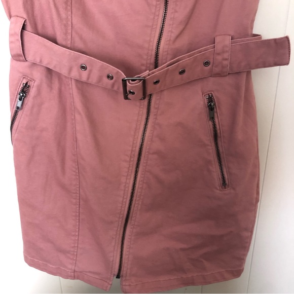 Biker dusty rose zip up dress - Picture 3 of 4